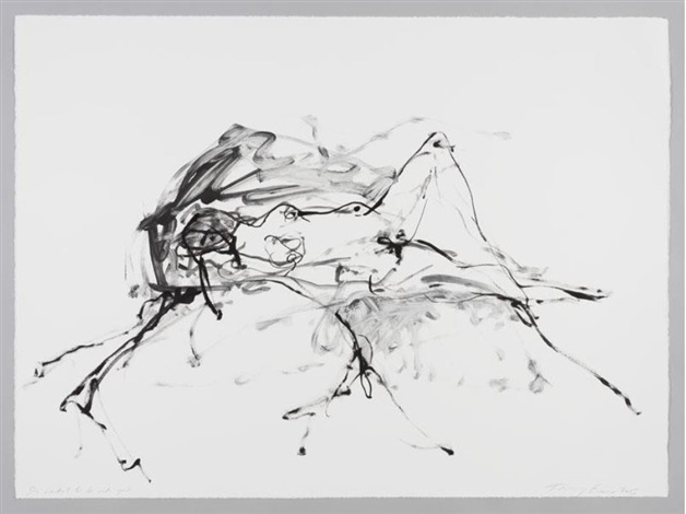 Tracey Emin, She Wanted to be with You, Monotype with hand painting on Somerset paper, 2015