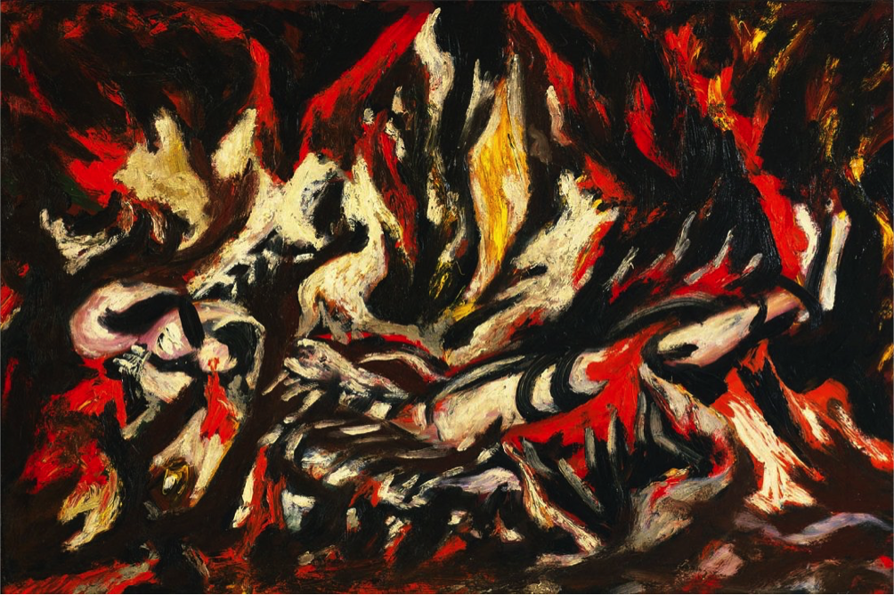 Jackson Pollock. The Flame. c. 1934–38. Oil on canvas, mounted on fiberboard, 20